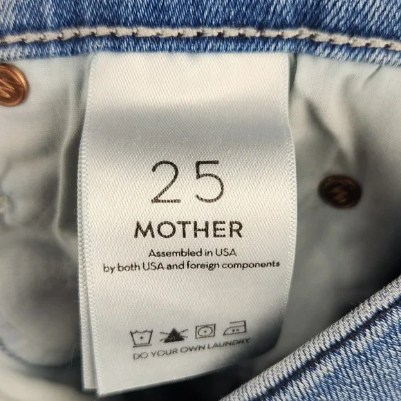Mother Jeans Womens Size 25 Stunner Zip Ankle Step Fray Good Girls Do Blue Denim